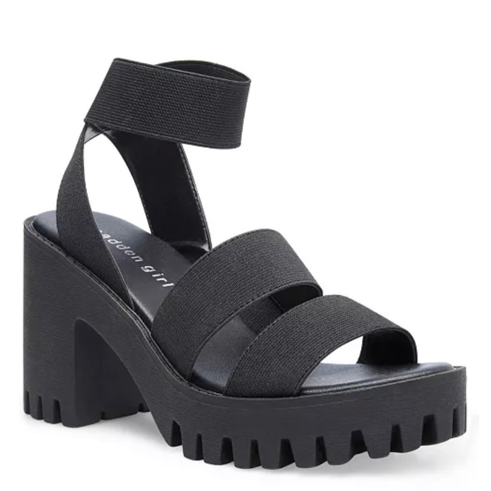 Madden Girl - Black Soho Platform Sandal - 7.5